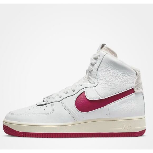 NEW: Nike Air Force 1 Sculpt - Summit White & Gym Red High Tops - Women's 7 - Picture 1 of 9
